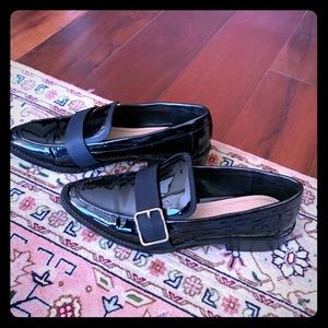 Zara Black Patent Leather Flats